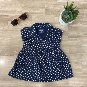 GAP navy blue short sleeve polka dot dress